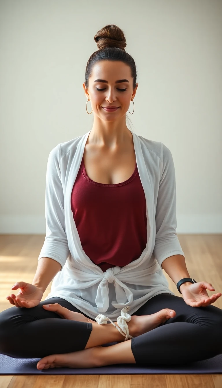 Teacher Sara meditating